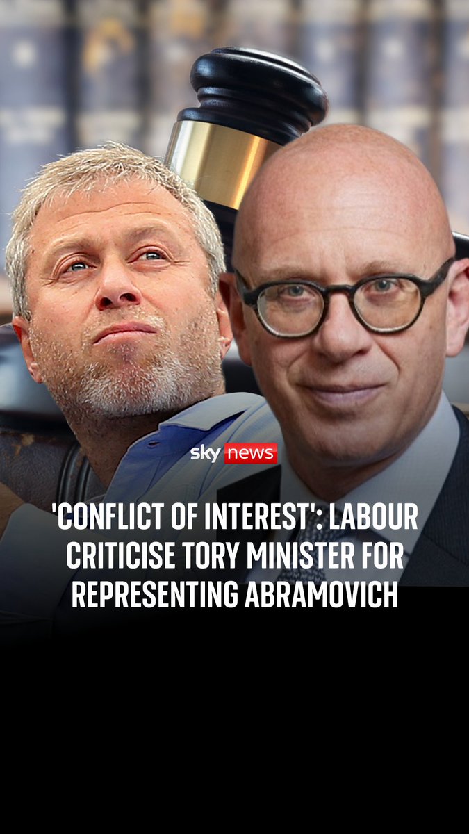 Justice Minister Jake Richards has criticised Conservative shadow attorney general Lord Wolfson for representing sanctioned Russian billionaire Roman Abramovich as a lawyer whilst sitting on the Tory frontbench, branding it a 'clear conflict of interest'