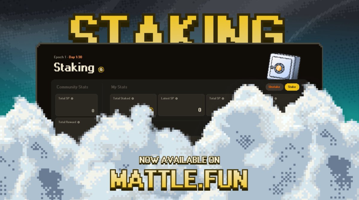 MATTLE Staking is now live! > Earn from 50% of shop revenue > Enjoy APR more than 100% > Get discount on shop (coming soon) Stake now: More details 👇