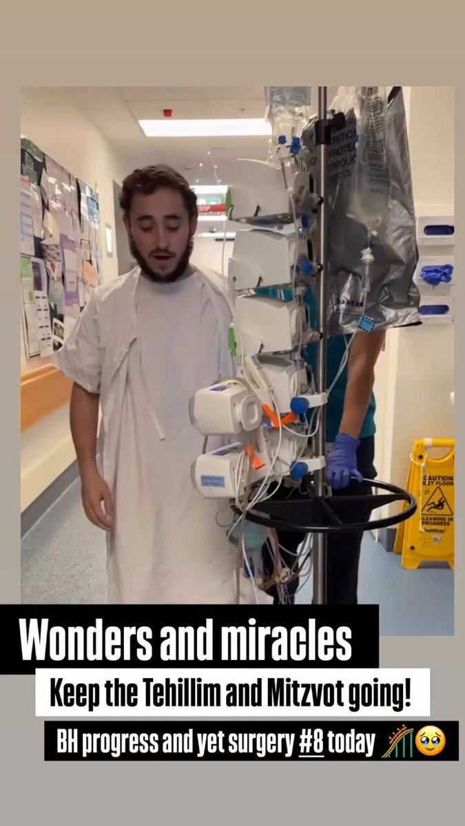 Leibel walking for the first time since the #bondi terrorist attack. It was his first 2 minute workout. He said he feels like he worked out for an hour in the gym. We are experiencing miracles daily. Your prayers, mitzvot and unity is the infusion he needs.