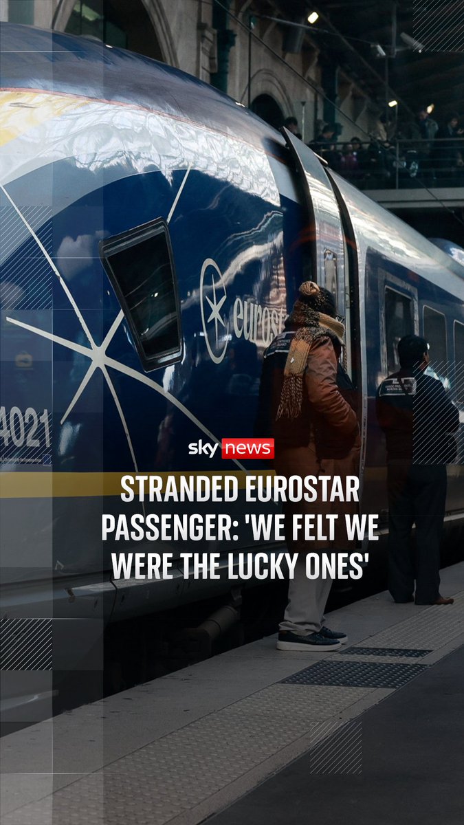 🗣️ 'We felt we were the lucky ones - then we ground to a halt.' A passenger tells Sky News about being trapped on the Eurostar all evening ⬇️ Latest updates:
