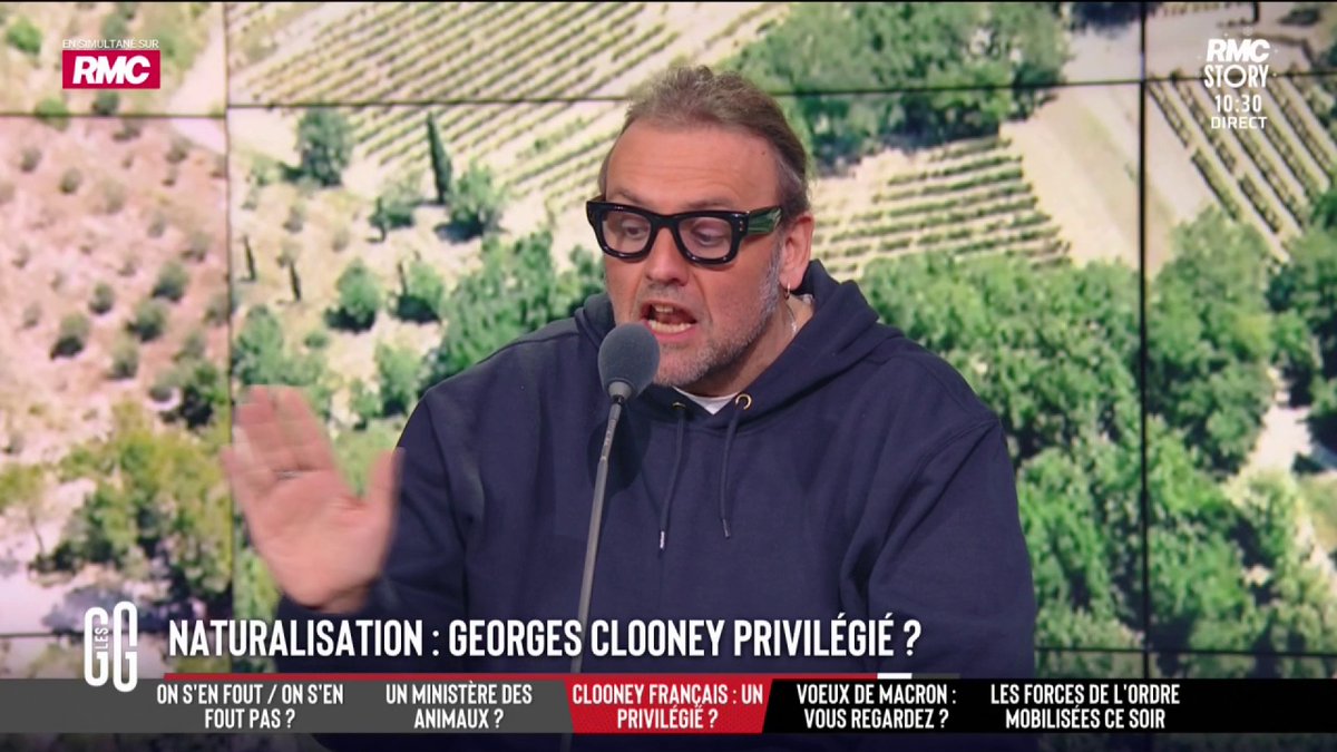 🇫🇷 Naturalisation : Georges Clooney privilégié ? 🗣️ Bruno Poncet : "Macron est une midinette ! Il aime les stars... Il vaut mieux être Clooney qu'un cuisinier malien ou éboueur algérien car t'as beau t'intégrer on ne te donne pas la nationalité par décret ! #GGRMC