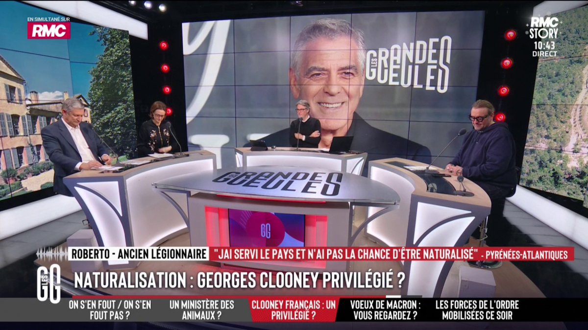 🇫🇷 Naturalisation de Clooney 📞 Roberto : "Je suis en France depuis 25 ans, j'ai servi dans la Légion étrangère, j'ai fait mes démarches, j'ai dû tout recommencer 3 fois puis j'ai laissé tomber ! Beaucoup ont un bout de papier mais ne connaissent pas la Marseillaise" #GGRMC