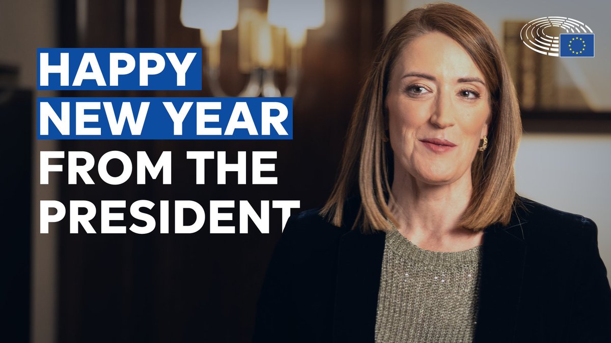 "A new year is upon us, and with it, fresh determination to build a Europe that lives up to its promise." Happy New Year from Roberta Metsola, Roberta Metsola.