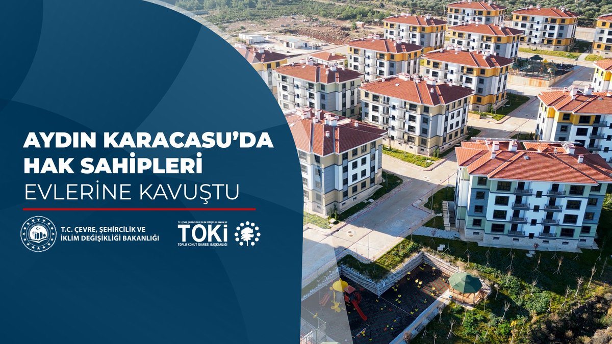 🏘️ Aydın Karacasu'da 3️⃣2️⃣2️⃣ sosyal konut tamamlandı. 🗓️ 1️⃣5️⃣-3️⃣0️⃣ Aralık 2️⃣0️⃣2️⃣5️⃣ tarihleri arasında hak sahiplerine teslim edildi. 🍀 Dinlenme, spor, oyun ve yeşil alanları barındıran bu projeyle vatandaşlarımız yeni bir yaşam alanına kavuştu.