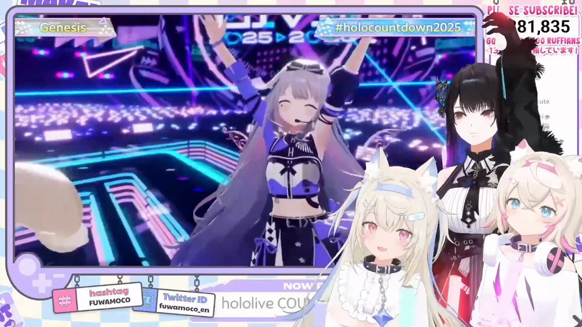Biboo made sure Shiori wasn't left out of this watchalong.🖤💙💜🩵🩷 #holocountdown2025 #holoadvent