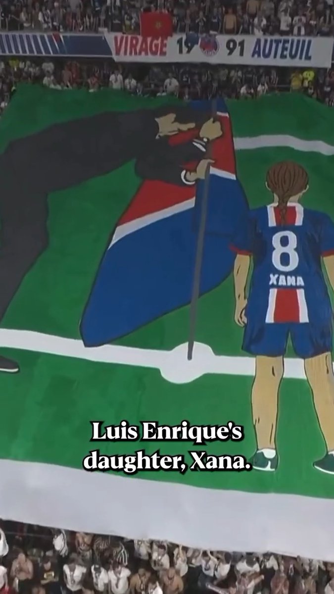 A moment for this beautiful tifo 💙❤️ Throwback to when PSG fans revealed their tribute to Luis Enrique and his daughter Xana, who passed away in 2019 🙏 #BestOf2025