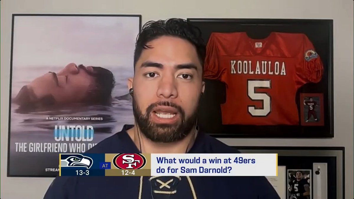 "We know what Sam Darnold can do when he has time." Manti Te'o thinks the Seahawks QB is set up to have a strong game this week against the 49ers.