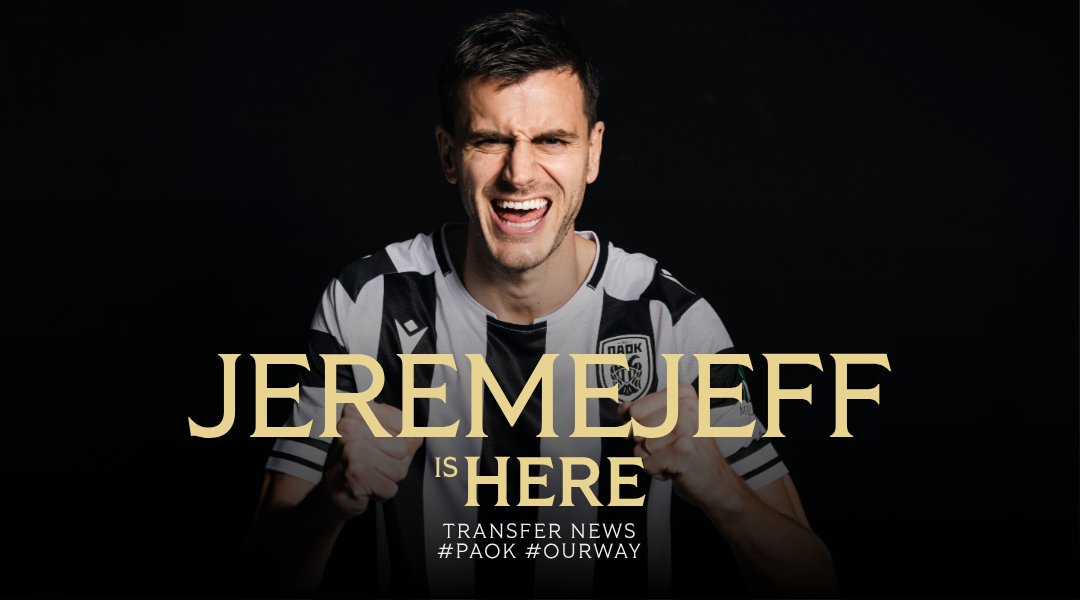 Hey guys, i'm here! 1️⃣9️⃣ #Jeremejeff is here! ⚫️⚪️ #PAOK #OurWay #transfers