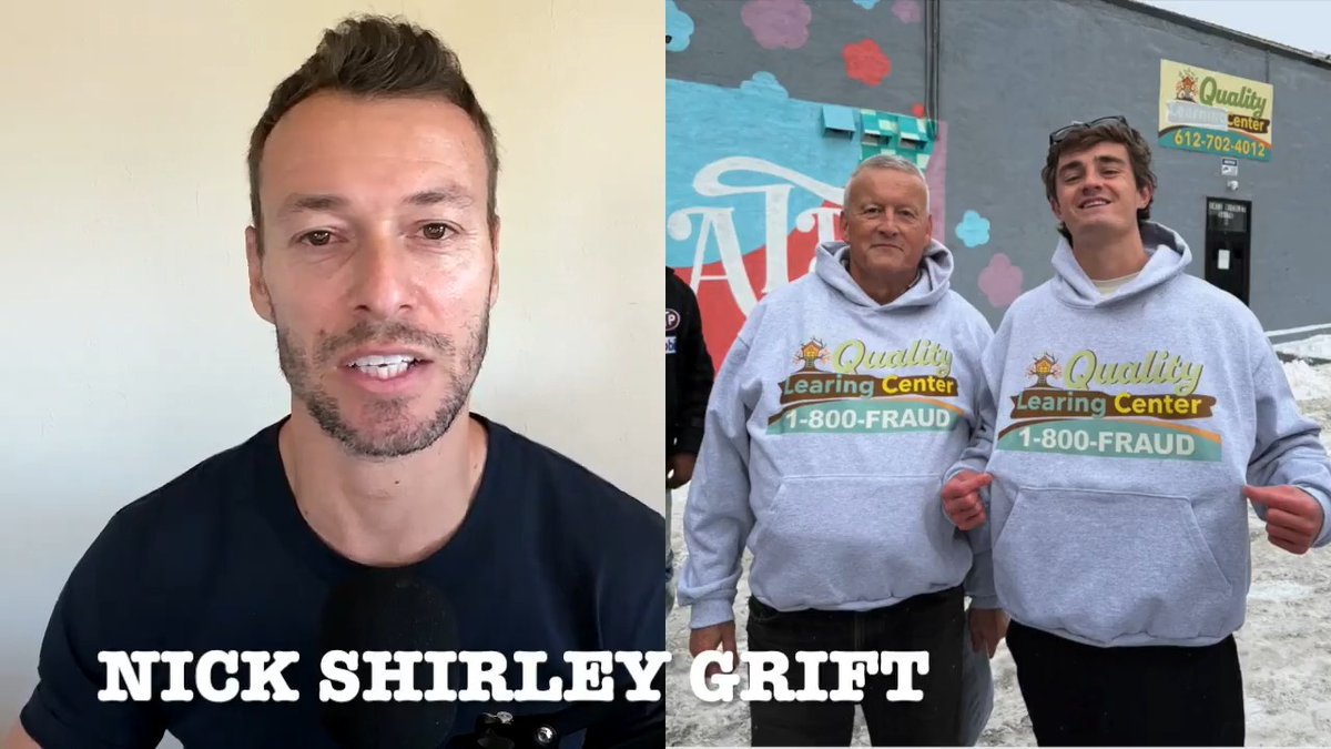 NICK SHIRLEY'S GRIFT UNCOVERED: I want to take a closer look at the grift Nick Shirley is running here, because once you slow it down, the entire thing collapses under its own weight. So let’s get this straight: he went to a daycare that doesn’t open until 2 p.m., filmed it before it opened, and then presented the fact that it wasn’t open as evidence of fraud. That’s not investigative journalism. That’s not knowing how a schedule works. Next, the blackout windows and secured doors. This is completely normal for ground-floor daycares in large cities. It’s done to protect children from strangers staring in, filming them, or worse. Ironically, the exact behavior he’s engaging in is the reason those windows are covered in the first place. And just to be clear: no, a daycare should not have its doors unlocked for random walk-ins during operating hours. That’s basic child safety. Especially in a country where the same political movement Nick aligns with insists that everyone should have easy access to assault rifles. Then there’s the part where a 23-year-old guy with a camera shows up asking if he can “enroll little Johnny," a hypothetical child, in a Somali daycare. You can hear the uncertainty in his voice because even he knows this doesn’t make sense. Judging by how this is going, the lawsuits are going to explain the rest.