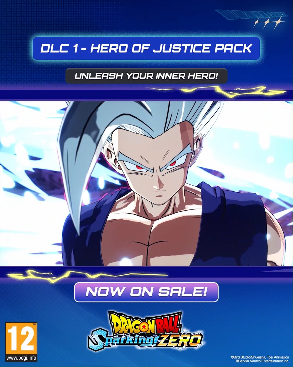 More battles, more style, more chaos… Unleash your inner hero in DRAGON BALL: Sparking! ZERO HERO OF JUSTICE Pack DLC! #DBSZ Head over to your favourite digital store now!