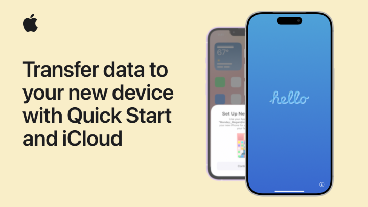 Your new iPhone or iPad, set up just the way you like it. 🤩 Here’s how to use your previous iPhone or iPad to automatically set up your new device with Quick Start and iCloud.
