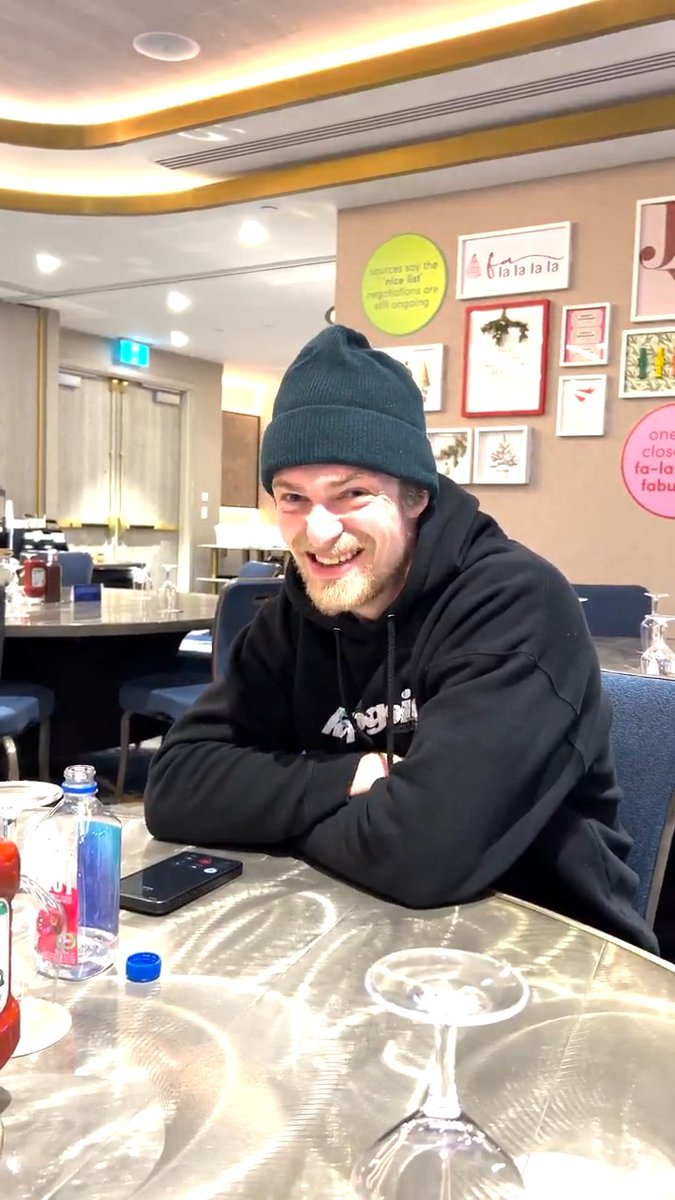 The sleepless night was worth it for Travis Sanheim. The Sanheims are Milan-bound in February!