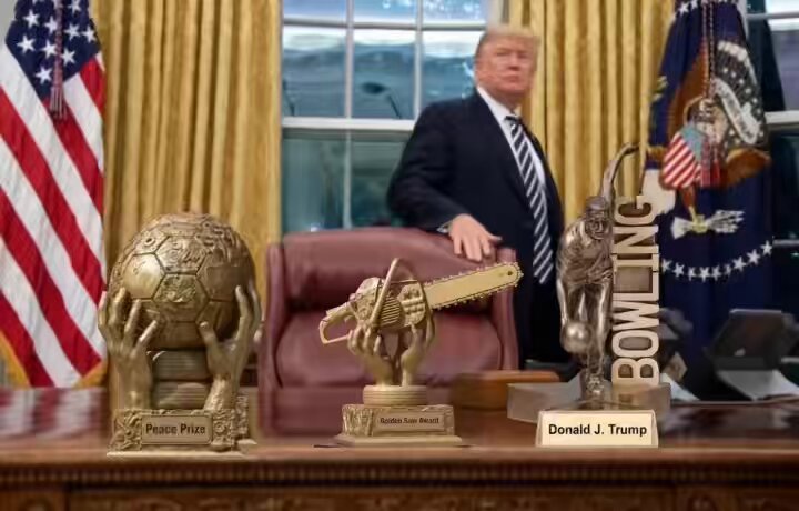 Senile Satan: “Out of all my trophies, medals, and awards, my favorite is from my friend, His Royal Highness Prince Mohammed bin Salman. He was treated very unfairly.”