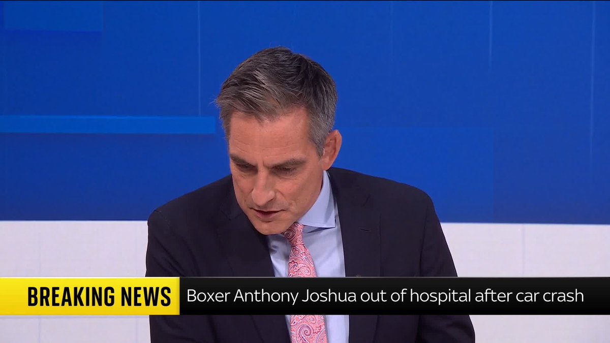 BREAKING: Anthony Joshua is out of hospital. The boxing star was left with minor injuries after a car crash in Nigeria, which killed two of his close friends. Joshua and his mother paid their respects at the funeral home in Lagos this afternoon.