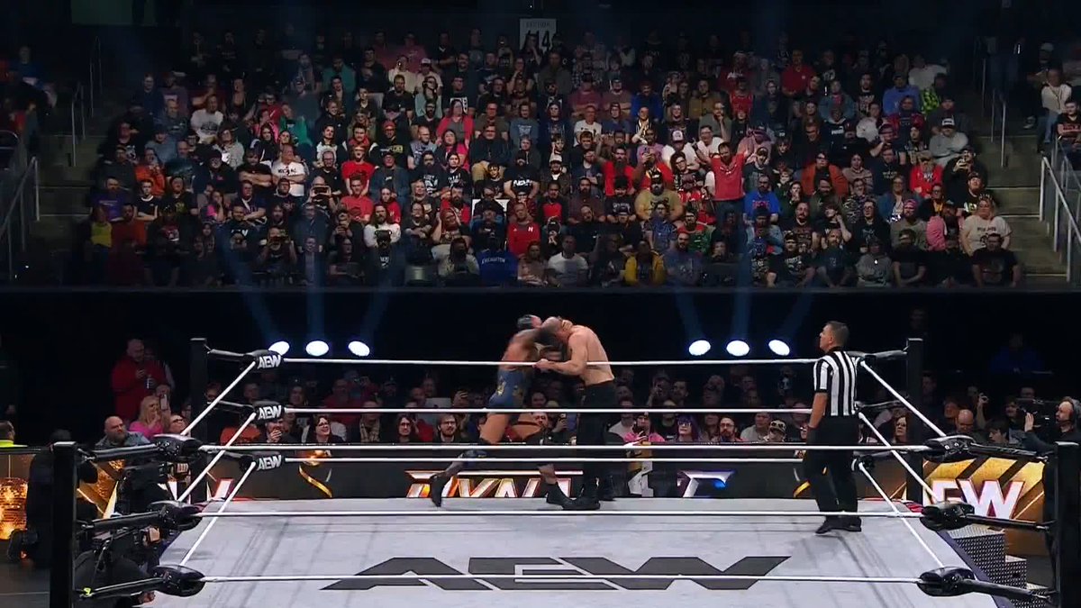 HEAVY blows exchanged on the apron until Josh Alexander targeted Jon Moxley's knee for an advantage! Watch #AEWDynamite LIVE on TBS & HBO Max