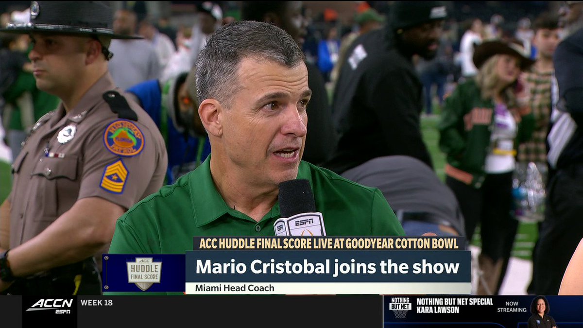 "This game was just about as much as getting back up as it was hitting the opponent, and again resilience paid off." Mario Cristobal after the Miami Hurricanes Football 24-14 win over Ohio State 🙌