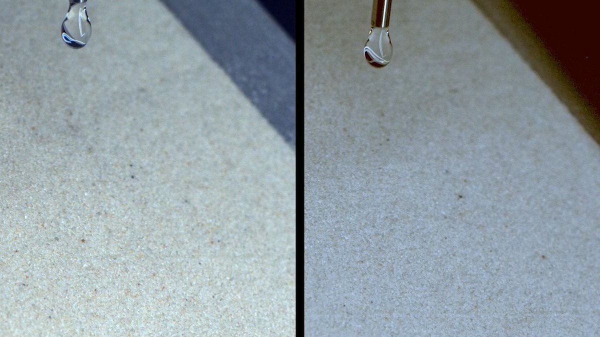 Raindrops can bounce and then roll down a slope, picking up sand as they go. The sand-covered balls transport up to 100 times more sediment downhill than drops that don’t roll, a fact that could help make more realistic computer models of soil erosion and land change. News from Science