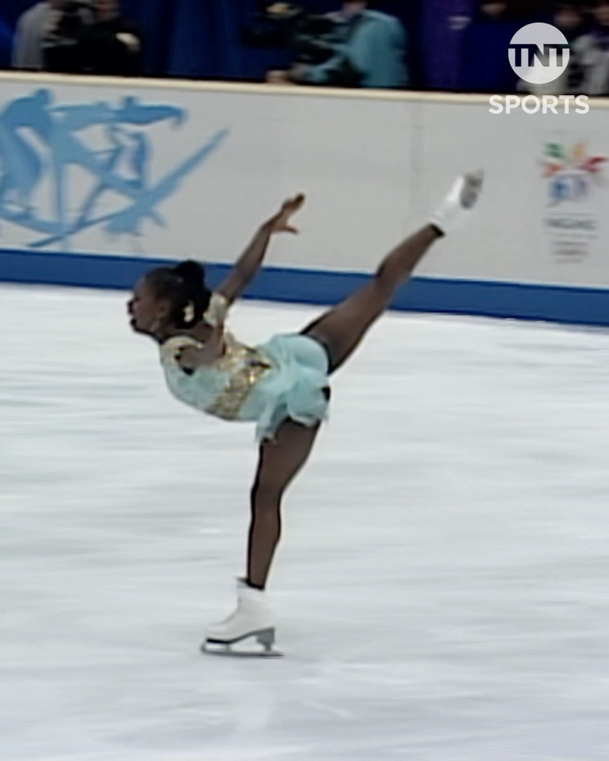 Landing a backflip on one blade 😱 Surya Bonaly performed this in Nagano 1998 and she remains the only athlete to perform this move in an Olympic Competition ✨