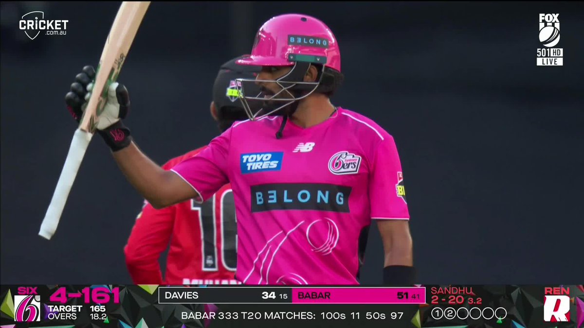 Babar Azam scored 58* in 46 balls, with only 4 fours and 1 six with a strike rate of 126, it's the 2nd slowest fifty in BBL 2025-26 😆 Thanks to Joel Davies for scoring 34* in 15 balls, or else the match was done and dusted 👏🏻 What's your take 🤔