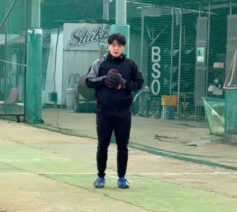 中西聖輝投手が元日に地元・奈良でキャッチボール。中日のドラフト１位ルーキーが早くも始動しました #中西聖輝 #中日ドラゴンズ