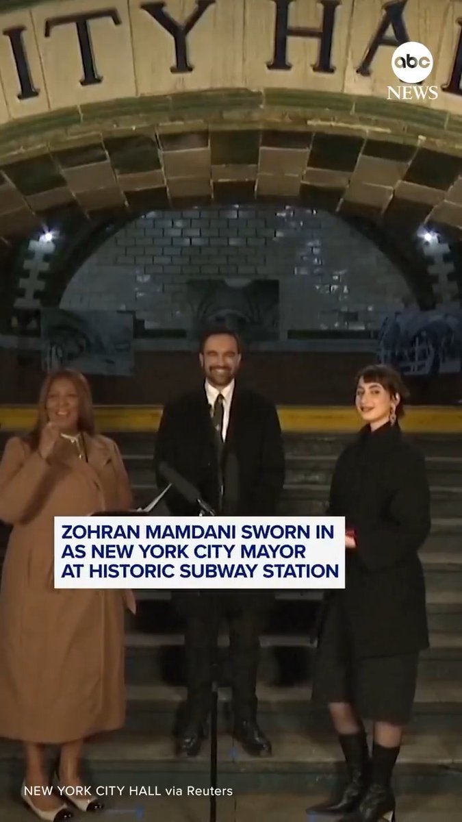 Zohran Mamdani became mayor of New York City just after midnight Thursday, taking the oath of office at an historic, decommissioned subway station in Manhattan. Read more:
