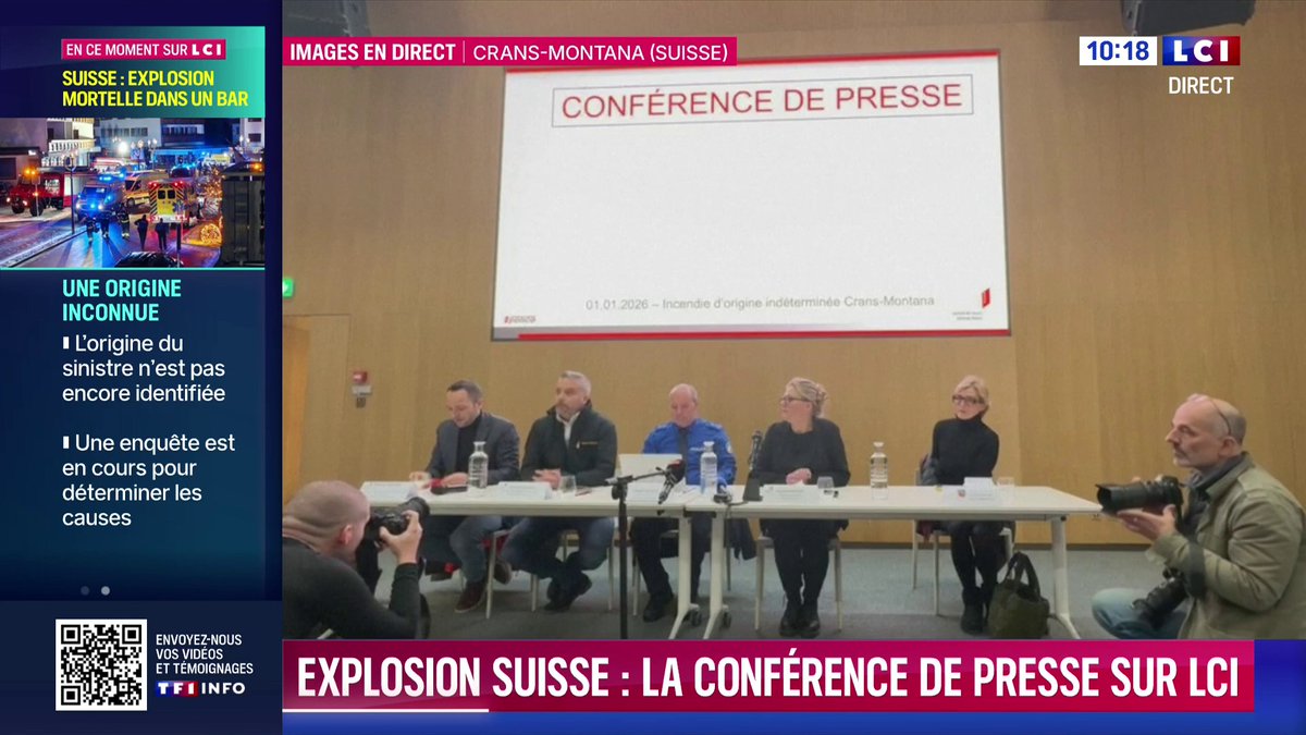 🚨ALERTR INFO En Suisse, une explosion dans un bar de la station de ski de Crans-Montana a causé la mort d’au moins 40 personnes et fait plus de 100 blessés.