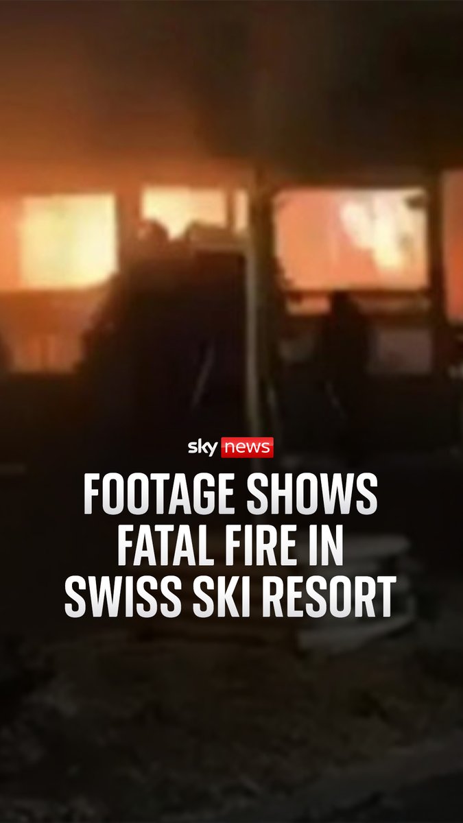 Several dozen people are presumed dead and around 100 injured after a fire at a bar in a Swiss ski resort. Footage shows the fire at Le Constellation Bar and Lounge in the Alpine ski resort of Crans-Montana. Latest 🔗