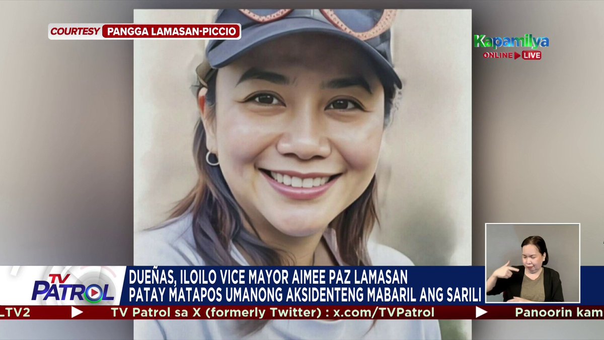 Nasawi si Dueñas, Iloilo Vice Mayor Aimee Paz Lamasan matapos umano niyang aksidenteng mabaril ang sarili sa loob ng kanilang bahay.