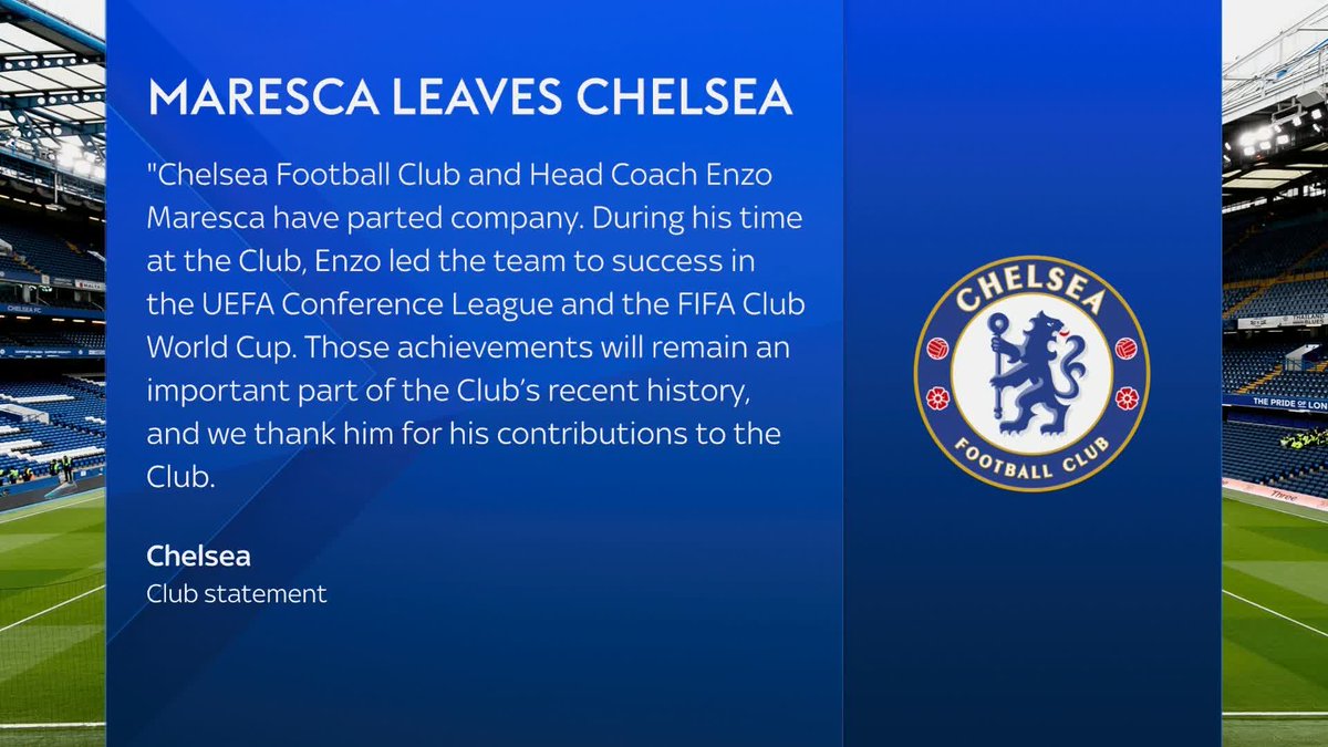 Chelsea have released a statement after the club parted ways with head coach Enzo Maresca 🚨