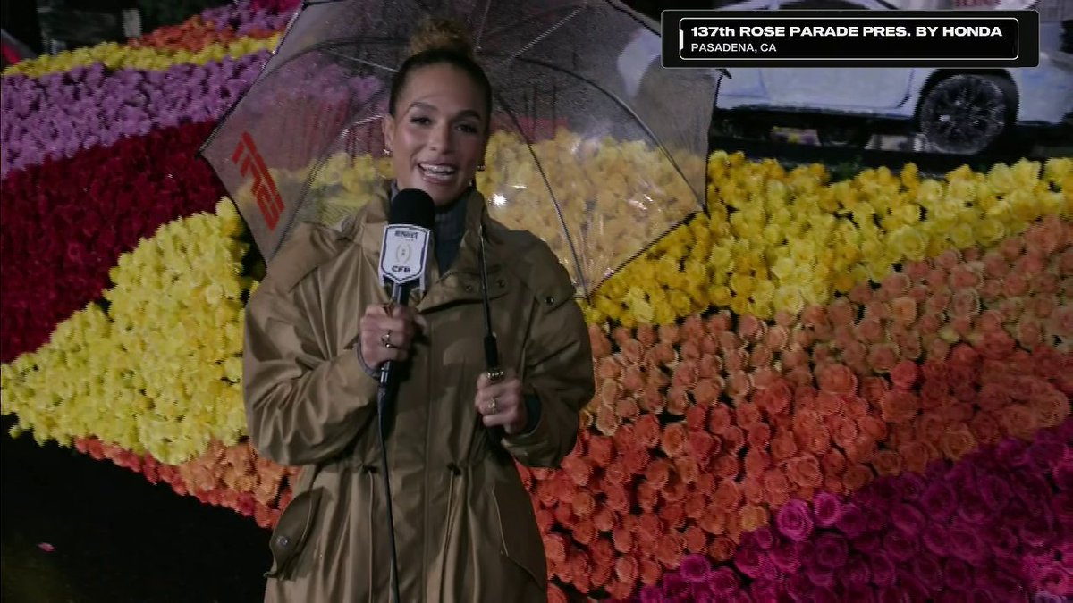 .jess sims is live from the front of the 2026 Rose Parade 🌹