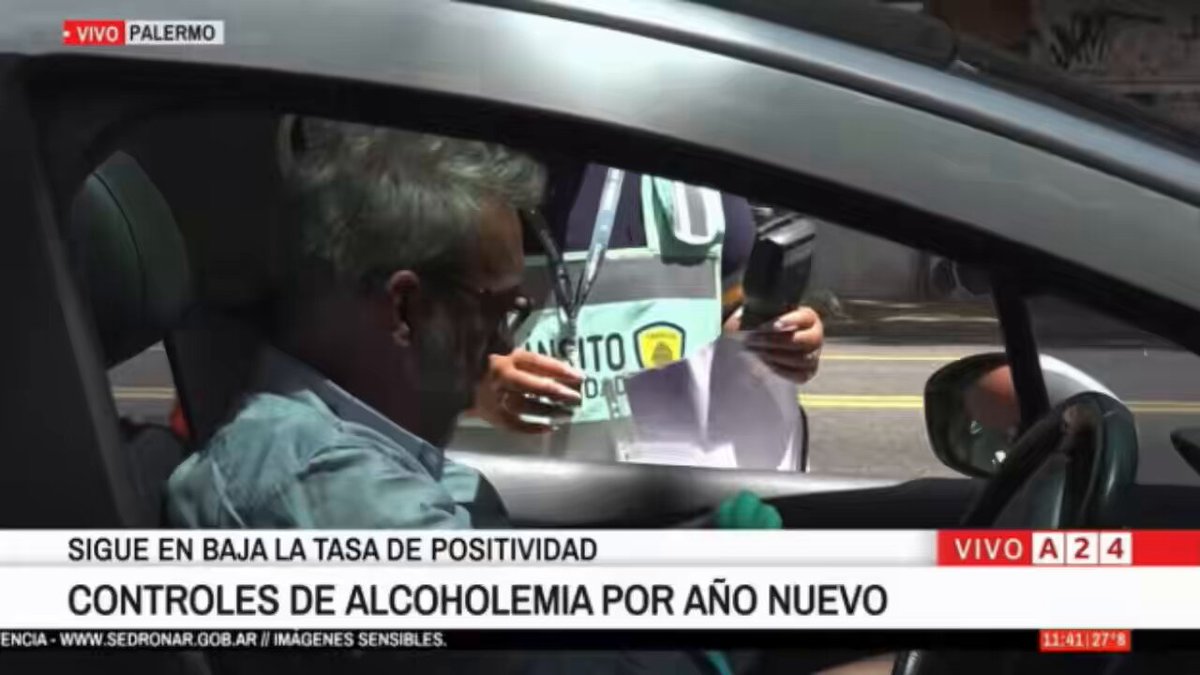 LE HICIERON EL TEST DE ALCOHOLEMIA EN VIVO Y LE DIO 2,20 A LAS 11:30 DE LA MAÑANA.