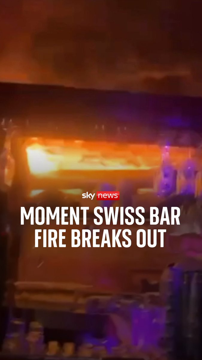The moment fire in Swiss ski resort breaks out on New Year’s Eve. The fire has left dozens of people feared dead and more than 100 injured