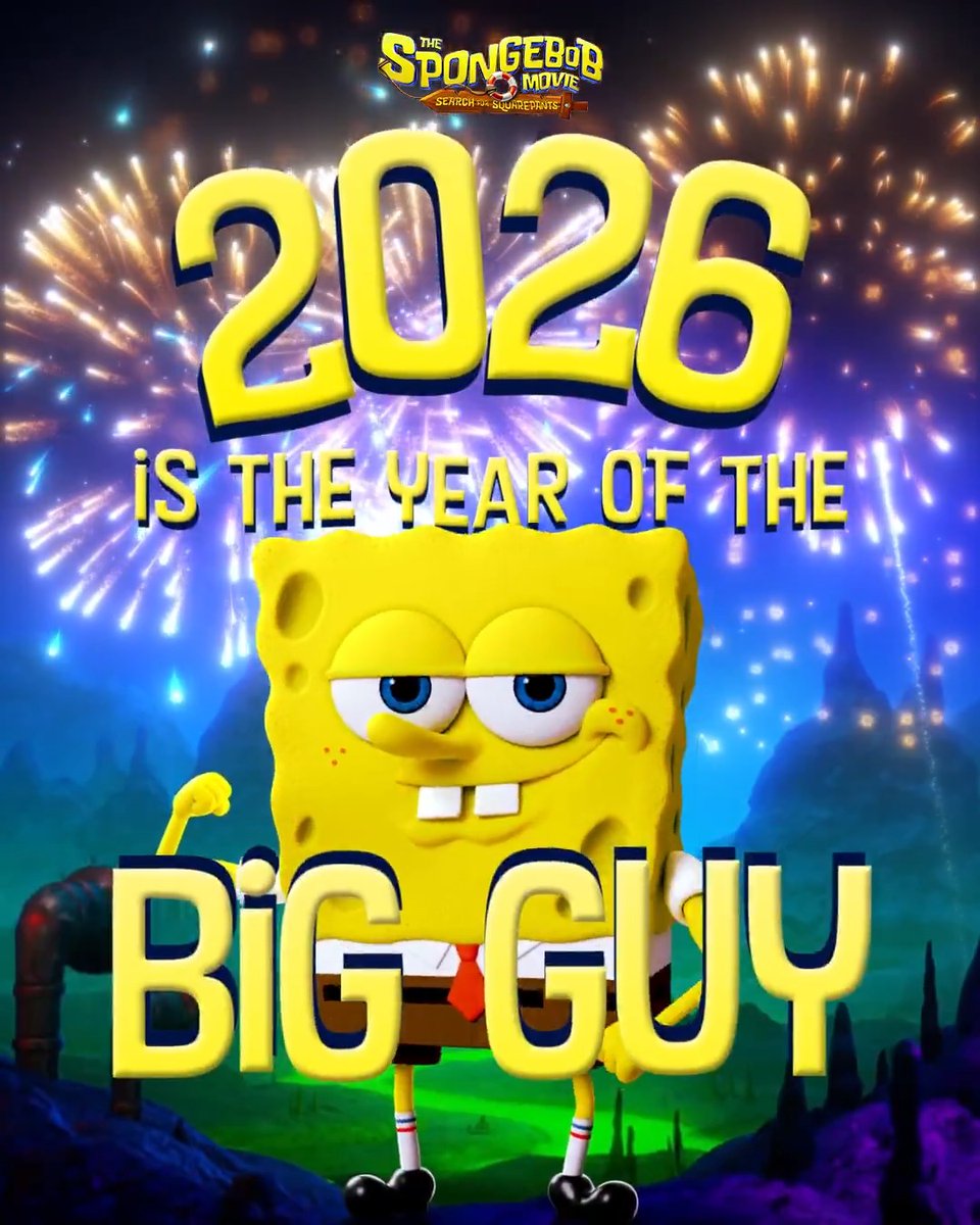 Heading into 2026 like a BIG GUY. 🧽👖✨#SpongeBobMovie is NOW PLAYING only in theatres.