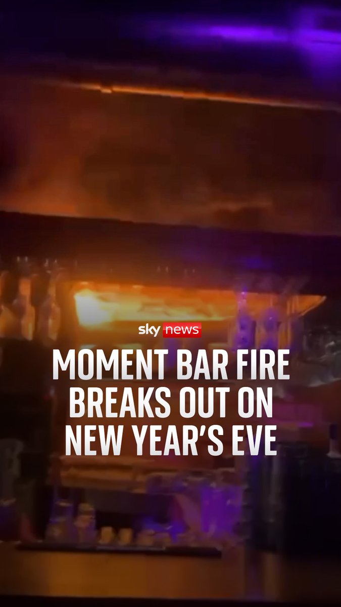 Watch the moment a fire at a Swiss ski resort broke out on New Year’s Eve. Around 40 people are feared dead.