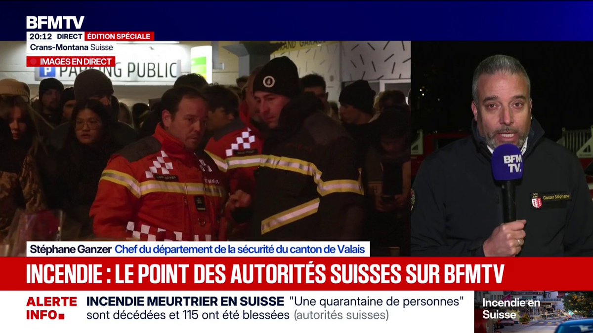 Incendie mortel à Crans-Montana: "Il s'agit d'un embrasement généralisé", explique Stéphane Ganzer, chef du département de la sécurité du canton de Valais