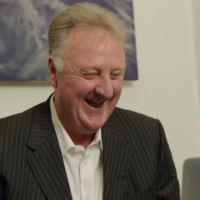 When Larry Bird learned about the Larry Bird Trophy, awarded to the Eastern Conference Finals MVP. Cool moment.