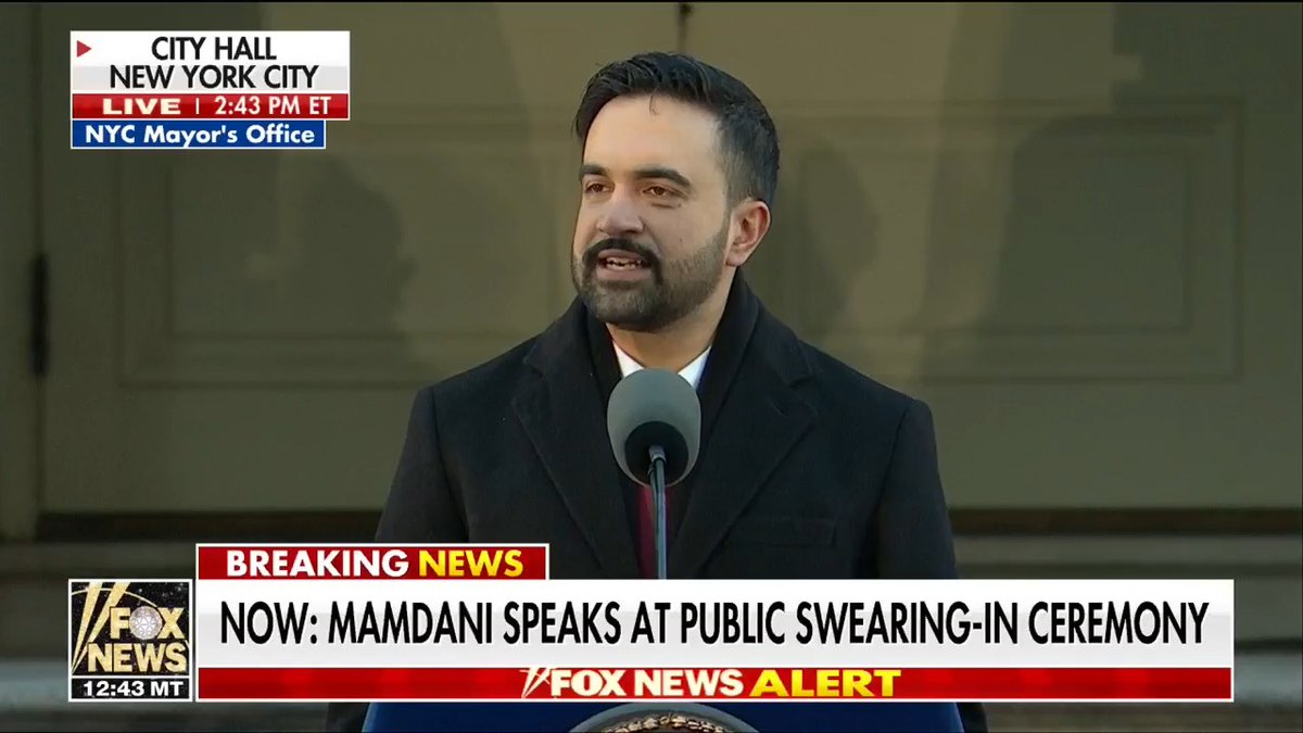 MAYOR MAMDANI: "I promise you this: If you are a New Yorker, I am your mayor. Regardless of whether we agree, I will protect you, celebrate with you, mourn alongside you and never — not for a second — hide from you."