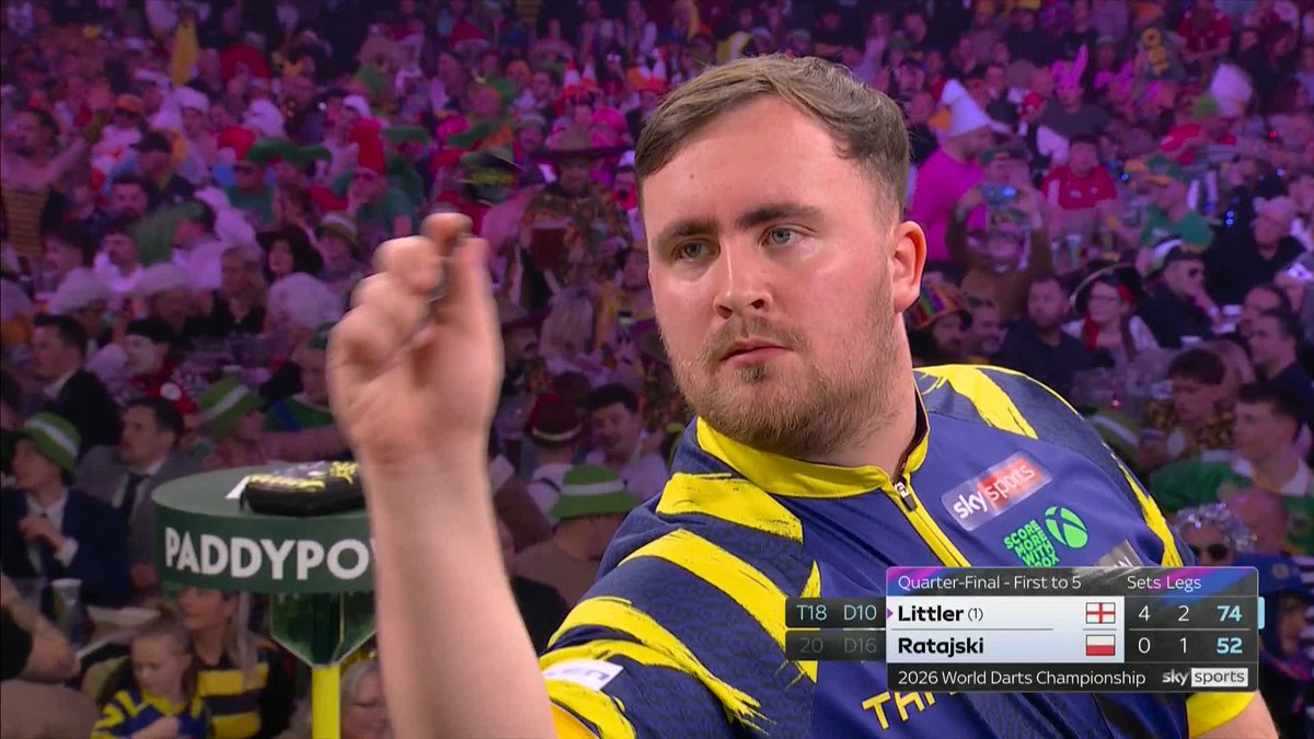 Luke Littler breezes into the semi-finals with a commanding 5-0 win against Krzysztof Ratajski ✅