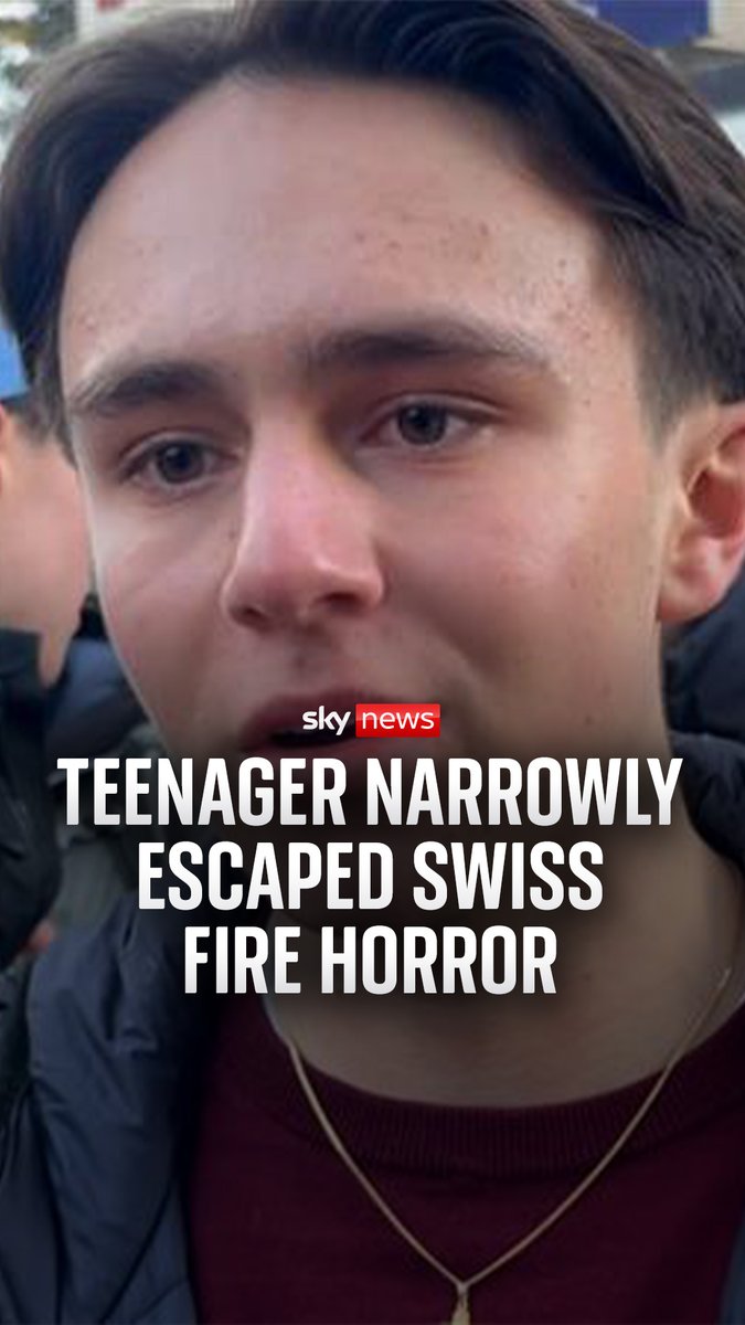 Teenager describes the terrifying moments before a deadly fire ripped through a packed bar at a Swiss ski resort. Oscar says he narrowly escaped as chaos unfolded just meters away.