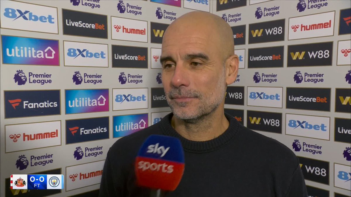 "How many times we're in the six-yard box and we can't convert!" Pep Guardiola reacts to Man City's goalless draw away to Sunderland 🗣️