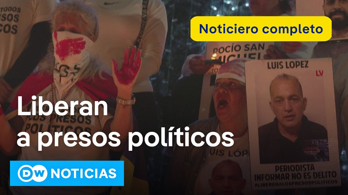 🔴 DW Noticias 1 de enero: Venezuela confirma la excarcelación de 88 detenidos tras las presidenciales El Gobierno de Venezuela confirmó este jueves la excarcelación de 88 personas que habían sido detenidas en un contexto de crisis política que se desató tras las elecciones presidenciales de 2024, cuando el presidente Nicolás Maduro fue proclamado reelecto para un tercer mandato en medio de denuncias de fraude de la oposición. El Comité por la Libertad de los Presos Políticos confirmó la liberación de los detenidos. Tras las últimas elecciones, más de 2.400 personas fueron detenidas y acusadas de "terroristas", según la Fiscalía, aunque varias ONG y partidos opositores las defienden como inocentes y aseguran que son presos políticos. Foro Penal contabilizaba, hasta el 15 de diciembre, 902 presos políticos en Venezuela, 86 de ellos extranjeros o venezolanos con otra nacionalidad, mientras que Justicia, Encuentro y Perdón los cifraba en más de 1.000. [Noticiero completo]