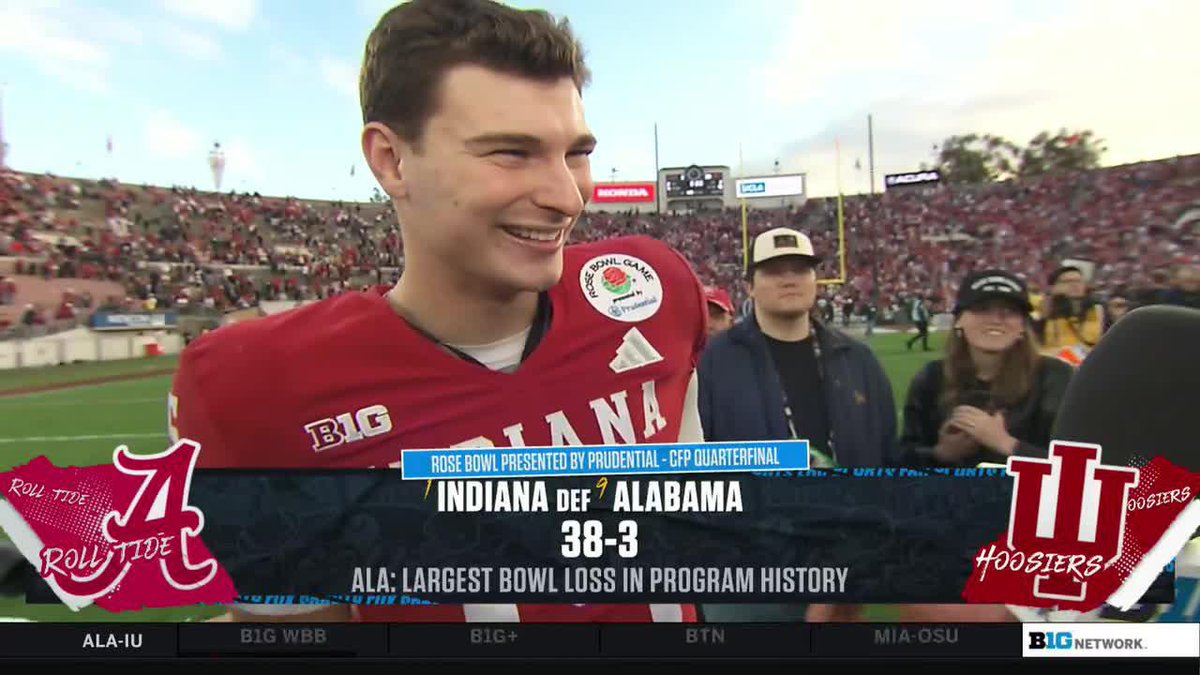 “He’s gonna be way better than me in the future.” 🗣️ Indiana Football's Fernando Mendoza on his brother Alberto checking into the end of the Rose Bowl Game 👇