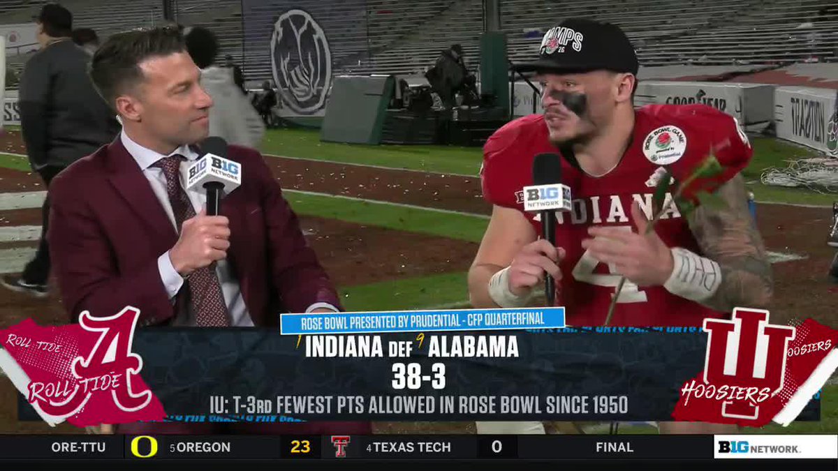 “This felt like a home game the entire time.” Aiden Fisher is so thankful for the Indiana Football fans who packed the #RoseBowl