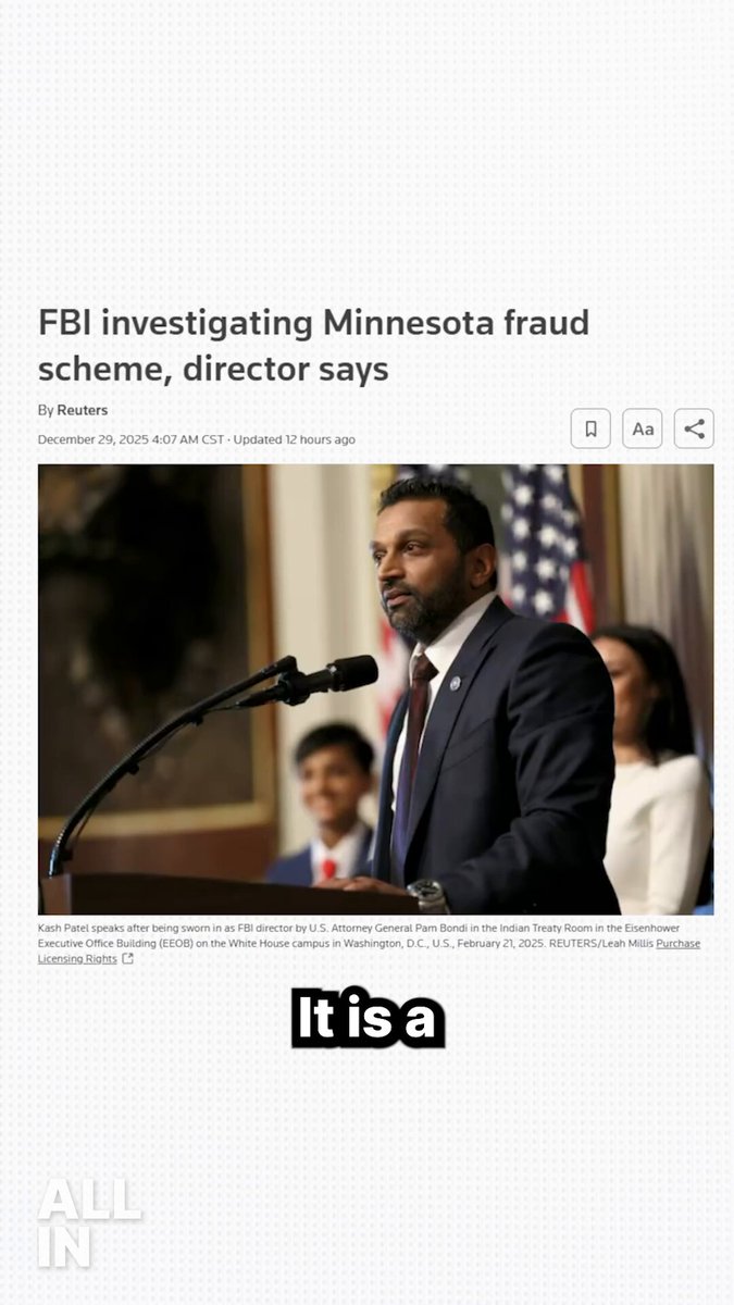 Chamath: Fraud at this scale will end the American Empire if nothing is done “It is a crucible moment for American society.” “If nothing happens and we deem this kind of theft acceptable, it is the beginning of the end of the American Empire.” “It's just a level of disrespect and lack of care for this country.” “I will be waiting and observing how important it is to root this out, that's number one.” “The second, which is more tactical political calculus, this is an enormous opportunity for the Republican Party if they take this and run with this.” “Is there waste, fraud and abuse in every state? Absolutely. I don't think this is endemically a Democratic problem, but the scale of it is so gargantuan in these Democratic states that if the Republicans don't take advantage of it, I think it is a huge political miscalculation.” “So there is this tactical opportunity, which I think if you want to have a chance in the midterms and if you generally wanna have a chance to level-set the country, you must take this and run with it.” “And then separately, if as Friedberg says, it does die on the vine, it is the beginning of the end of the American Empire, unfortunately.”