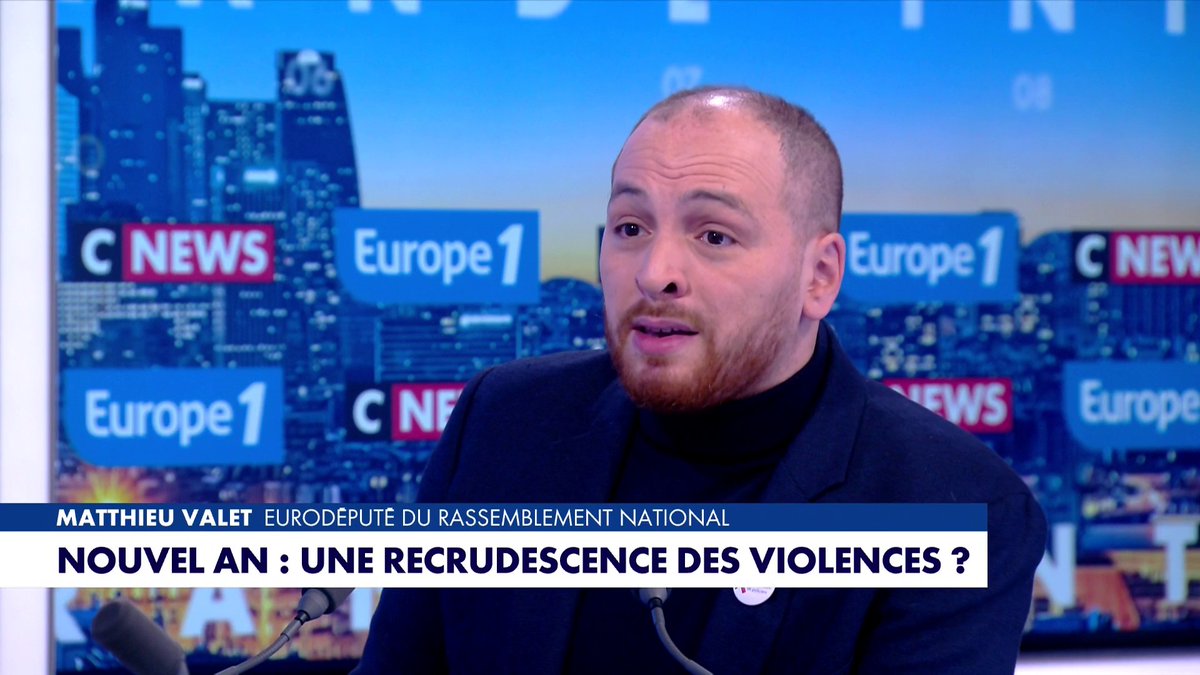 «C'est dans les quartiers qu'il faut envoyer les blindés» a assuré le député européen RN Matthieu Valet, en revenant sur les débordements du Nouvel An #LaGrandeITW