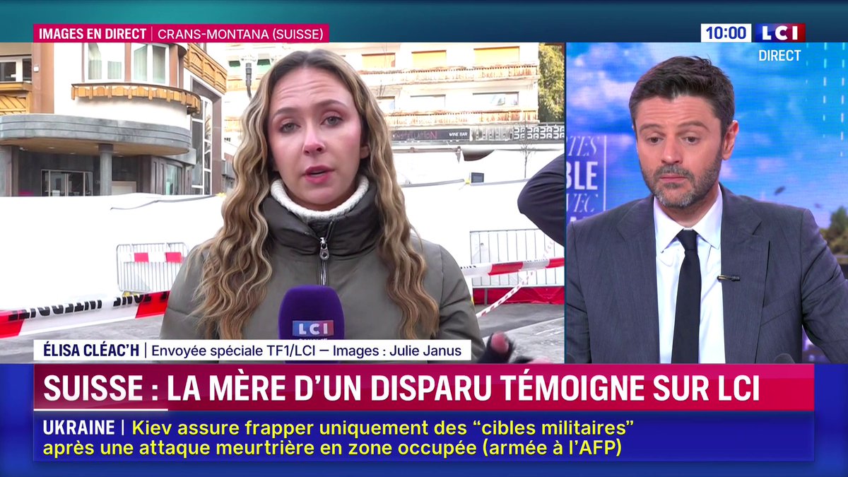 🔴 Incendie mortel à Crans-Montana : le témoignage sur LCI d'une mère sans nouvelle de son fils Arthur, 16 ans "Où qu’il soit, à la morgue ou en soins intensifs dans un hôpital, sa maman doit être à ses côtés. Je veux être auprès de mon enfant"