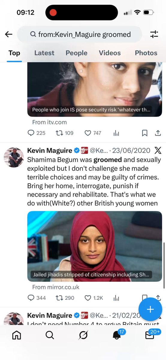 Kevin Maguire Searched your timeline for grooming gangs and grooming ….. you only treat her as a victim because she’s Muslim, you don’t give a shit about actual grooming gang victims because they’re white.