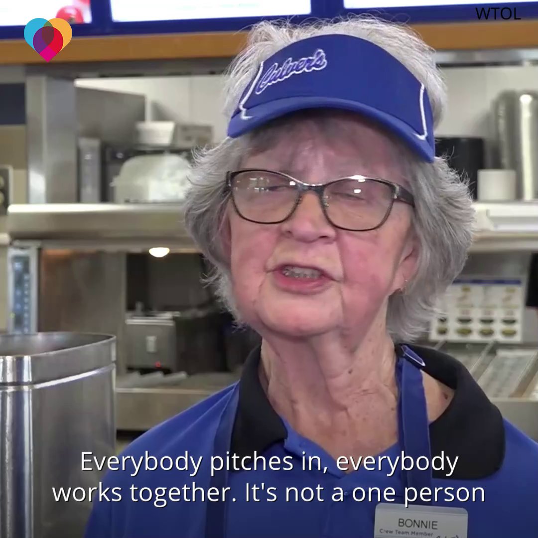 When this 81-year-old learned her favorite fast-food place was struggling, she came out of retirement to help keep it alive ❤️ This is community. This is compassion. This is humanity.