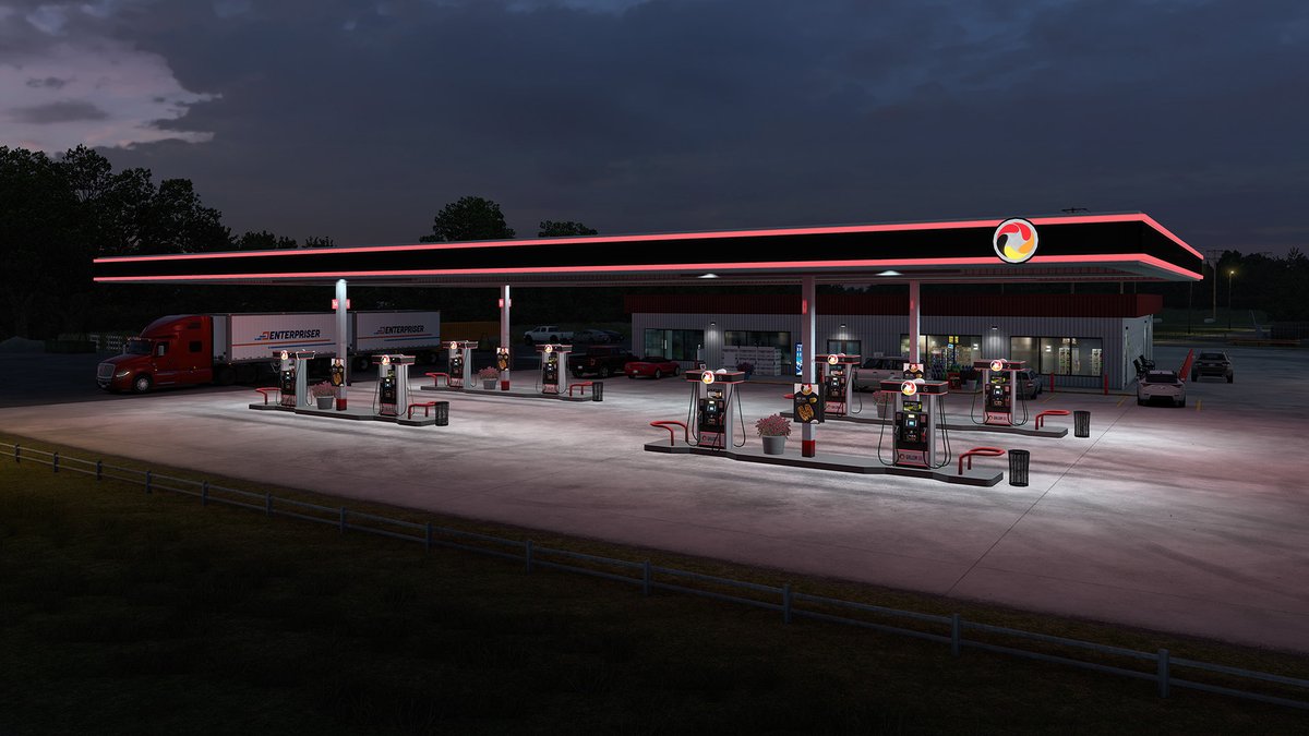 Take a stop in the Mount Rushmore State! 🚛🇺🇸 In today's blog, we're sharing a fresh preview of several truck stops that will be ready to welcome you and your rig in the upcoming South Dakota DLC for American Truck Simulator ⛽️ Take a look here 👇