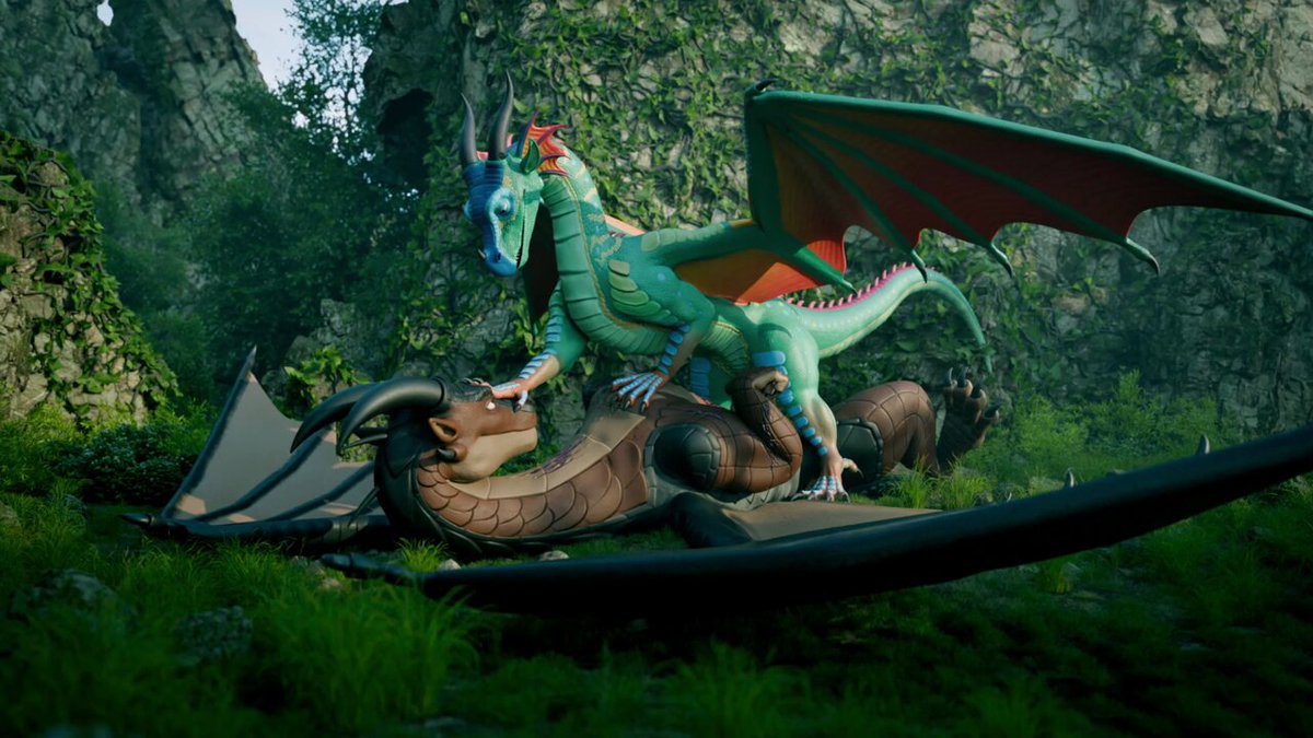 Slate dominated by the Queen Glory... how does such a big and scary Mudwing end up in these situations is a mystery to me 3D models of the Glory and the Rainwings (male and female) available for download with 3D Model Access tier on my Pete